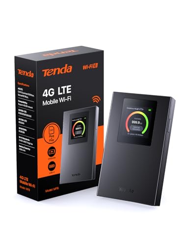 Tenda MF6 Router 4G SIM portátil móvel, Wi-Fi portátil Cat4 WiFi 6 AX300, MiFi 4G com bateria recarregável de 2100 mAh, porta USB-C, WPA3, ecrã colorido, carregamento com Power Bank, Nano SIM, Plus. G