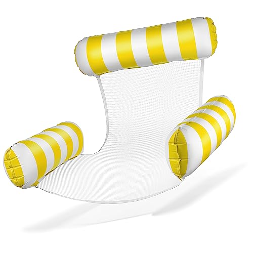 Balinco Colchão insuflável para piscina, poltrona insuflável, cadeira de água com encosto e apoios de braços, assento flutuante, assento de piscina, cadeira de sol, cadeira de relaxamento de água