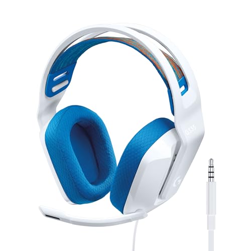 Logitech G G335 Auriculares com cabo para jogar, microfone voltável, jack de 3,5 mm, almofadas de espuma viscoelástica, compatíveis com PC, PlayStation, Xbox, Nintendo Switch & Switch 2 - verde