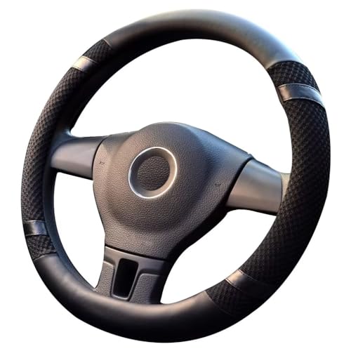 Pahajim Capa volante carro antiderrapante respirável protetor volante carro universal 37-38 cm acessórios para o interior do carro para a maioria dos carros (preto)