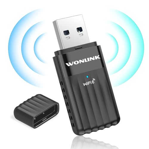 WONLINK Adaptador WiFi 6 e Bluetooth 5.3 USB para PC, recetor WiFi 2 em 1 USB WiFi de banda dupla 5 GHz/2,4 GHz antena WiFi USB, 900 Mbps Dongle WiFi, WPA3, MU-MIMO, compatível com Windows 11 1-10