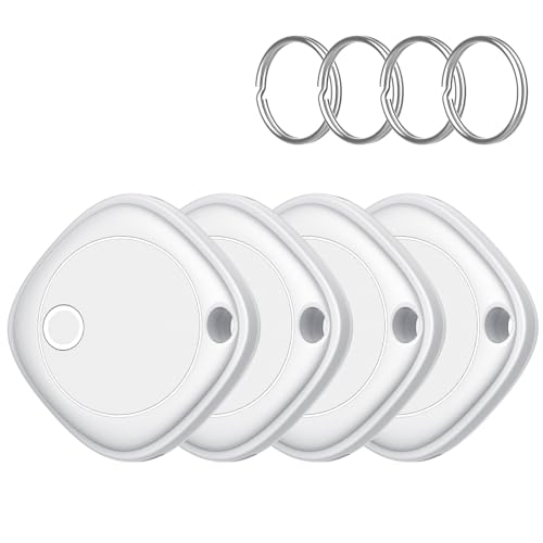 Smart Tag Tracker 4 Pack, localizador de objetos Bluetooth funciona com a pesquisa da Apple (apenas iOS, Android não compatível), rastreamento mundial, rastreador para chaves/bagagem/carteira, bateria