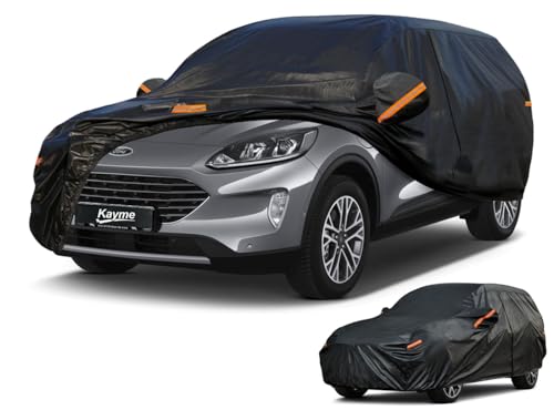 Kayme Capa de carro exterior, compatível com Ford Kuga (2019-2025), capa para carro impermeável, respirável, anti-UV, anti-poeira, de 7 camadas, cobertura de carro com fecho de correr e forro de