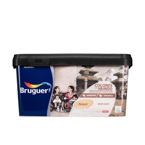 Bruguer Cores do mundo pintura para paredes monocamada Nepal bege suave 4 L