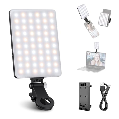 Neewer Luz vídeo LED telemóvel 3 modos de luz / brilho ajustável / bateria de lítio recarregável integrada 2000 mAh grampo para telefone compatível com iPhone Samsung Huawei e outros
