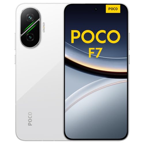 XIAOMI POCO F7 Smartphone de 12 + 512 GB, câmara Sony de 50 MP com OIS, ecrã AMOLED de 6,83 polegadas 1,5 K a 120 Hz, Snapdragon 8s Gen 4, Hypercharge 90W, carregador não incluído, branco (versão ES)