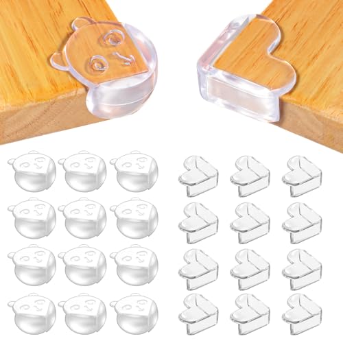 Diboniur Protetor de cantos para bebé, 24 peças de canto de proteção para bebé com supercola melhorado, protetor de cantos móveis em forma de coração e urso, protege cantos para bebé, cobre cantos