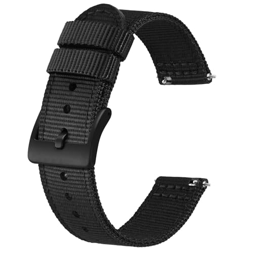BISONSTRAP Correias de nylon militar, correias de relógio para homens, libertação rápida, fivela escovada, largura da correia 18 mm 19 mm 20 mm 22 mm