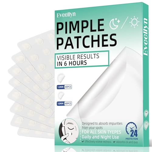 96 peças remendos grãos Acne Patch invisíveis hidrocolóides com óleo de árvore de chá e ácido salicílico Pimple remendos absorventes e impermeáveis adesivos para grãos uso diário e noturno