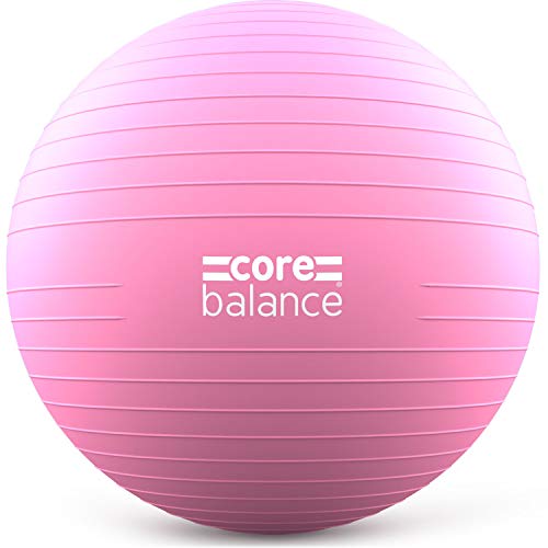 CORE BALANCE Bola de pilates, para fitness, ioga, mulheres grávidas e para exercícios ginástica, muito resistente, tamanho 55 cm, 65 cm, 75, cm, 85 cm, bomba incluída