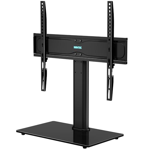 BONTEC Suporte universal para TV suporte de mesa para TV de 26 a 55 polegadas LED/LCD/Plasma/Curva/Plana, altura ajustável plana e curva até 40 kg, máx. VESA 400 x 400 mm
