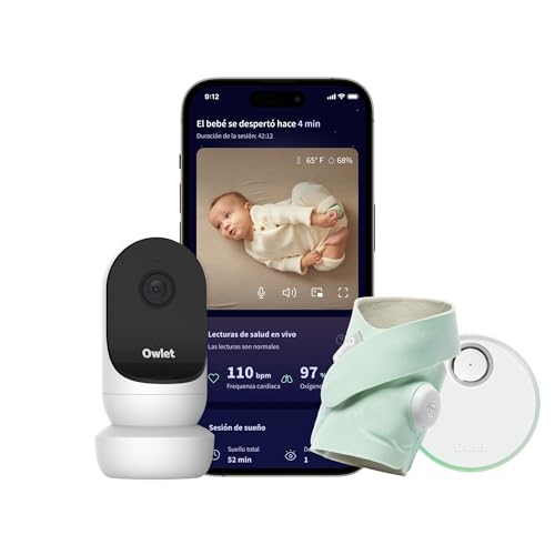 Owlet Dream Duo 2 - Vigilador de bebés inteligente: Dream Sock e Owlet CAM 2 - Acompanhamento de leituras de saúde e vídeo ao vivo - Mint