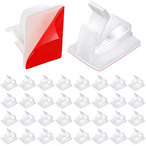 150 pezzi mini clip per cavi adesivi per esterni regolabili, organizar per cavi in plástico, clip per cavi adesivi, per cavi per casa, ufficio, automóvel (branco)
