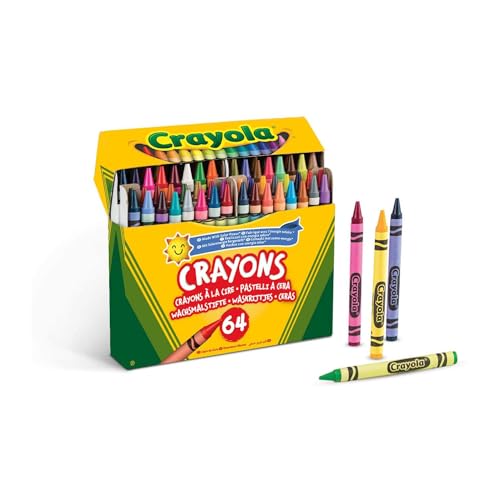 CRAYOLA - Ceras coloridas para crianças, pacote de 64 rayões, não tóxico, para a escola e o lazer, adequado para crianças a partir dos 3 anos, 52-6448