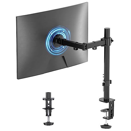 Suptek Suporte para monitor, braço monitor para ecrãs LCD LED de 13 a 27 polegadas, 2 opções de montagem, altura ajustável, VESA de 75/100 mm até 10 kg, suporte para monitor de secretária - MD6421