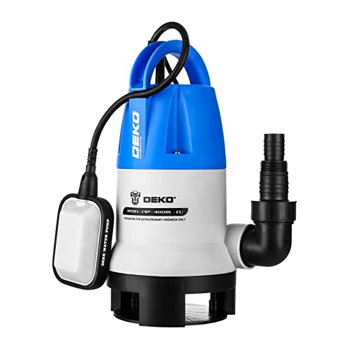 DEKO Bomba de água submersível elétrica de 400 W com interruptor de flutuador e fluxo máximo de 8000 L / H para irrigação de piscinas, banheiras e jardins