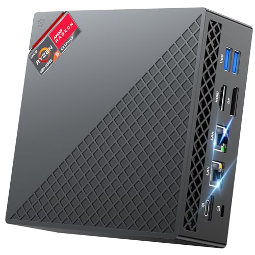 NiPoGi AM06PRO Mini PC Ryzen 7 5825U (Defeat 5700U, 8C/16T, até 4,5 GHz), 16 GB DDR4 512 GB M.2 SSD AMD Mini computador WiFi 6/BT5, dupla LAN, 4K UHD Triple DP+HDMI+Tipo Ype-C, Micro PC Win-11 Pro
