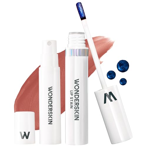 Wonderskin Wonder Blading Peel and Reveal Lip Stain Kit, tinta nua, inclui máscara labial e ativador, longa duração (Lovely)