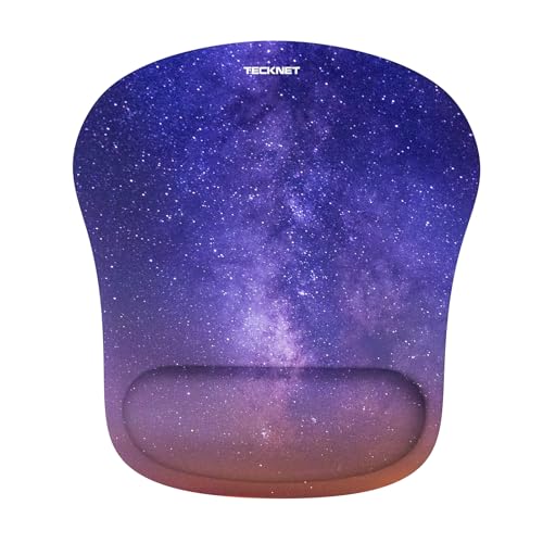 TECKNET Tapete de rato com apoio para os pulsos, Gaming Mouse Pad ergonómico com suporte, espuma viscoelástica, toque agradável e impermeável, tapete rato com almofada, base de borracha não deslizante
