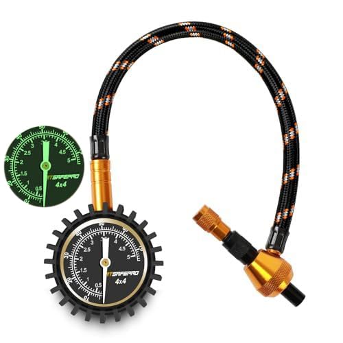 ATsafepro 2 em 1 medidor de pressão pneus profissional para esvaziador, manómetro de pressão pneus de bomba de rodas, 75 psi com especial para pneus 4 x 4 grandes