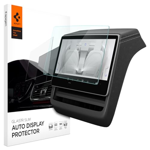 Spigen Glas.tR EZ Fit Protetor de ecrã para Tesla Model 3 (2024/2025)/Model Y (2025), 1 unidade, ecrã traseiro de 8 polegadas, instalação fácil, anti-reflexo, mate, anti-impressões digitais, D'água