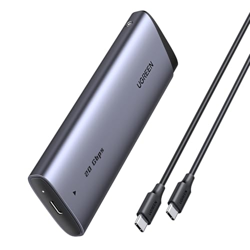UGREEN Caixa SSD M.2 NVMe SATA 20 Gbps USB C 3.2 Gen 2, capa M.2 disco rígido M/M&B Key 2230/2242/2260/2280 com cabo compatível com 970 EVO Plus 980 Pro WD SN770 King. ston