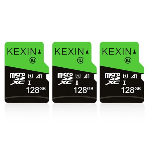 KEXIN 128 GB Micro SD cartão memória cartão TF de 128 GB MicroSDXC 80 MB/s para tablet, smartphone, dron, câmara de painel, câmara