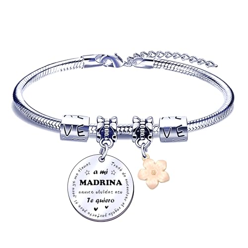 FGHJK Presente de madrinha pulseira para adrina pulseiras a melhor padrinha do mundo Quero-te para sempre para Madrinha presente de aniversário presentes Natal padrinha ideias presente madrinha