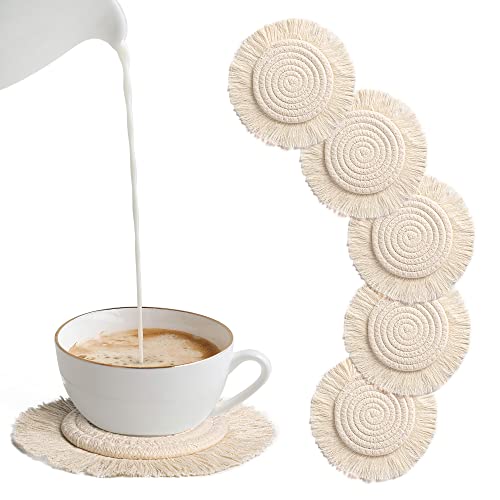 besbomig Conjunto de 6 bases para copos de Macfagor para bebidas, tapete feito à mão para uso doméstico, cozinha e escritório