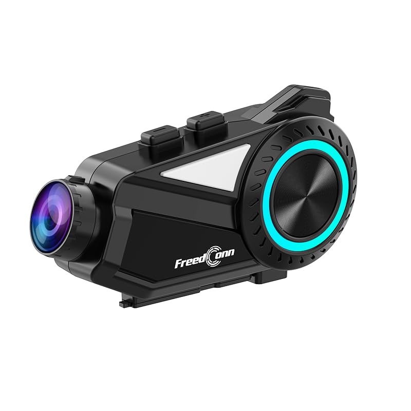 OBEST Auriculares Bluetooth para motocicleta com câmara 2K, R3 para 6 pessoas, grupo de 1000 m, sistema de comunicação de intercomunicação, intercomunicação de música, IP65/2000 mAh