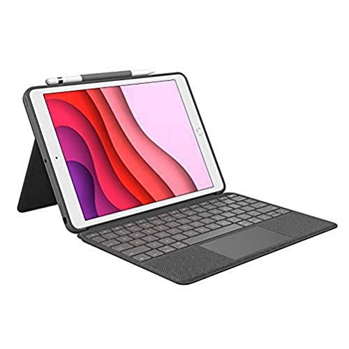 Logitech Combo Touch para iPad (7.ª, 8.ª e 9.ª geração) capa com trackpad de precisão, design QWERTY italiano - cinzento