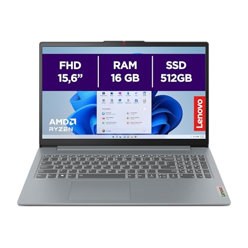 Lenovo IdeaPad Slim 3 Gen 8 – Computador portátil FHD AMD Ryzen 5 5625U, 16 GB RAM, 512 GB SSD, gráficos AMD Radeon integrados, Wi-Fi 6, sem sistema operativo teclado QWERTY espanhol - Gráficos Rei