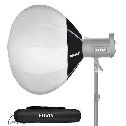 NEEWER 26"/65 cm Softbox lanterna, 360° difusor de luz de libertação rápida, armação Bowens, liga de nylon leve para iluminação vídeo LED contínua RGB CB60, CB60B, MS60C, MS150B, NNormal, CB200B
