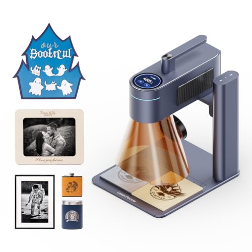 LaserPecker 4 Basic Gravador a laser portátil dupla luz azul semicondutora de 450 nm luz infravermelha de 1064 nm, velocidade 4,000 mm/s, precisão 0,01 mm para quase todos os materiais