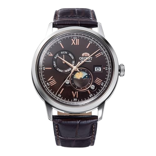 Orient Relógio de vestir RA-AK0804Y10B, Marrom chocolate, Clássico