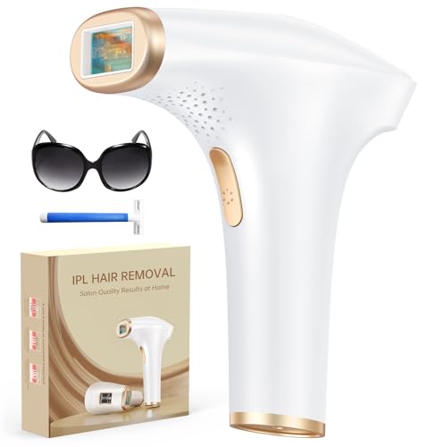 Depiladora a laser IPL sem dor - removedor de luz de pressão 3 funções avançadas (HR/SC/RA), depilação a laser de 9 níveis de energia para mulheres e homens, ideal para rosto, biquíni e corpo
