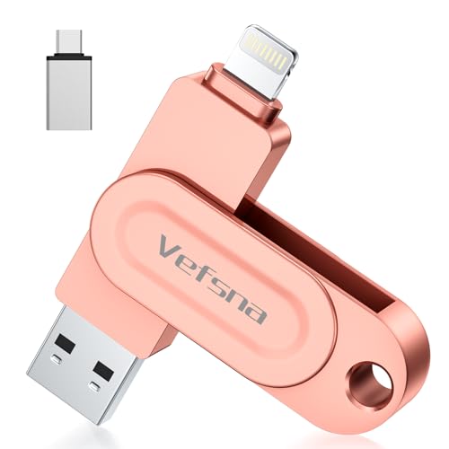 Pendrive 512 GB para iPhone Apple certificação, Vefsna Pen Drive USB C para iPhone, memória USB 3.0 externa, Photo Stick 3 em 1 Lightning Flash Drive Memory Stick para iPhone, OTG Android, iPad, PC