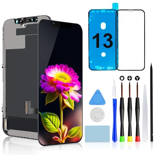Brinonac FHD Ecrã para iPhone 13, substituição de ecrã LCD Retina 6,1" Full HD táctil digitalizador moldura de montagem