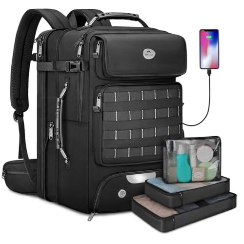 MATEIN Mochila de viagem 55 x 35 x 25, mochila extensível cabine avion 50 l multifuncional impermeável viagem Backpack compartimento para sapatos porta de carregamento USB bagagem de mão para viagem