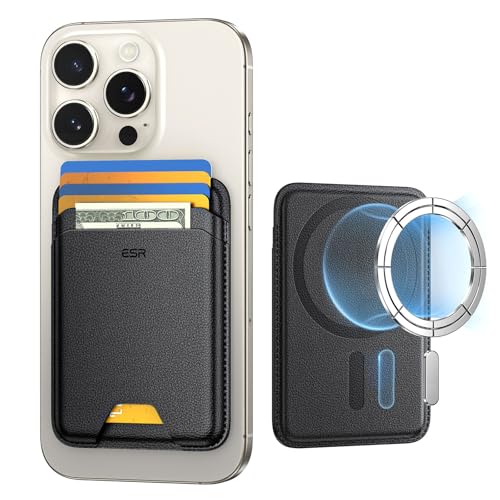 ESR Para MagSafe carteira, porta-cartões para 5 cartões, bloqueio RFID, Wallet iPhone com força magnética de 3200 g, couro vegano, Wallet para série iPhone 16/15/14/12, não para iPhone 13/12 mini