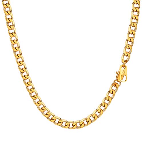 PROSTEEL Colar correntes cubanas para homem mulher, corrente cubana de aço inoxidável 7 opções de comprimentos, 5 mm 6 mm 9 mm de largura