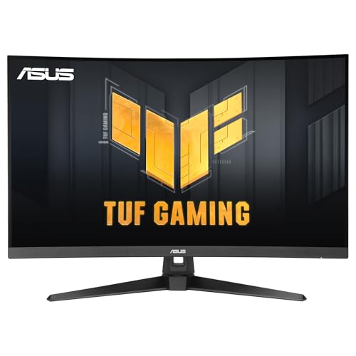 ASUS TUF Gaming VG32WQ3B Monitor Gaming QHD de 31,5 polegadas, curvo, 180 Hz, ELMB, FreeSync, tempo de resposta de 0,5 ms, 90% DCI-P3, HDR, DisplayWidget Center