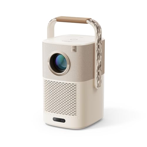 【Sound by JBL&Built-in Battery】Projetor portátil com WiFi Bluetooth, Projetor Full HD 1080P nativo, projetor de vídeo em casa/exterior para telemóvel iOS/Android. Id Flage)