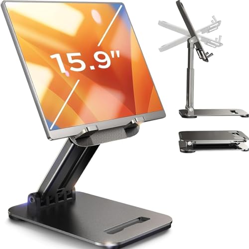 LISEN Suporte ajustável para iPad e tablets - portátil para secretária, compatível com iPad Pro, monitores portáteis, comutadores e Kindle