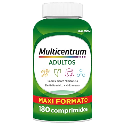 Multicentrum Complemento alimentar multivitamínico e multimineral para adultos e adolescentes, sem glúten, 180 comprimidos