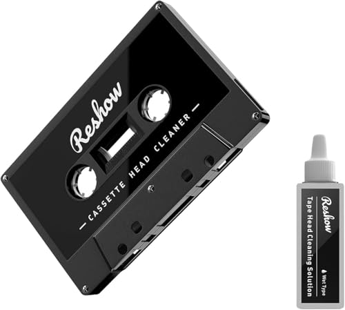 Reshow Limpador de cabeças de cassetes de áudio com 1 líquido de limpeza - kit de manutenção húmida para leitor de cassetes/Boombox/Deck/gravador