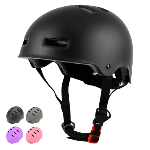 LOKJIJI Capacete de bicicleta ajustável para meninos meninas adolescentes e adultos, capacete infantil de proteção para multidesporto ciclismo patins patinação