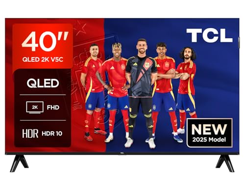 TCL 40V5C Smart QLED Full HD de 40" Direct LED TV com Android TV e HDR, compatível com Google Cast e Google Home, design fino