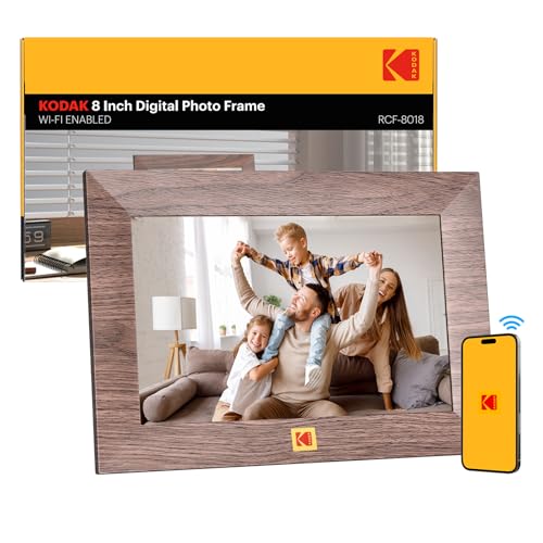 KODAK Moldura de fotos digital Wi-Fi de 8 polegadas, memória incorporada de 32 GB, ecrã tátil para HD 1280 x 800 IPS, suporte multilingue, rotação automática, compartilhamento instantâneo com fotos e