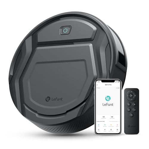 LEFANT Robot aspirador 2200 Pa, aspirador robot de 120 min de autonomia, 6 modos de limpeza, App/Alexa, sensor aprimorado de anticolisão/queda navegação inteligente, fina e silenciosa, M210 Pro com